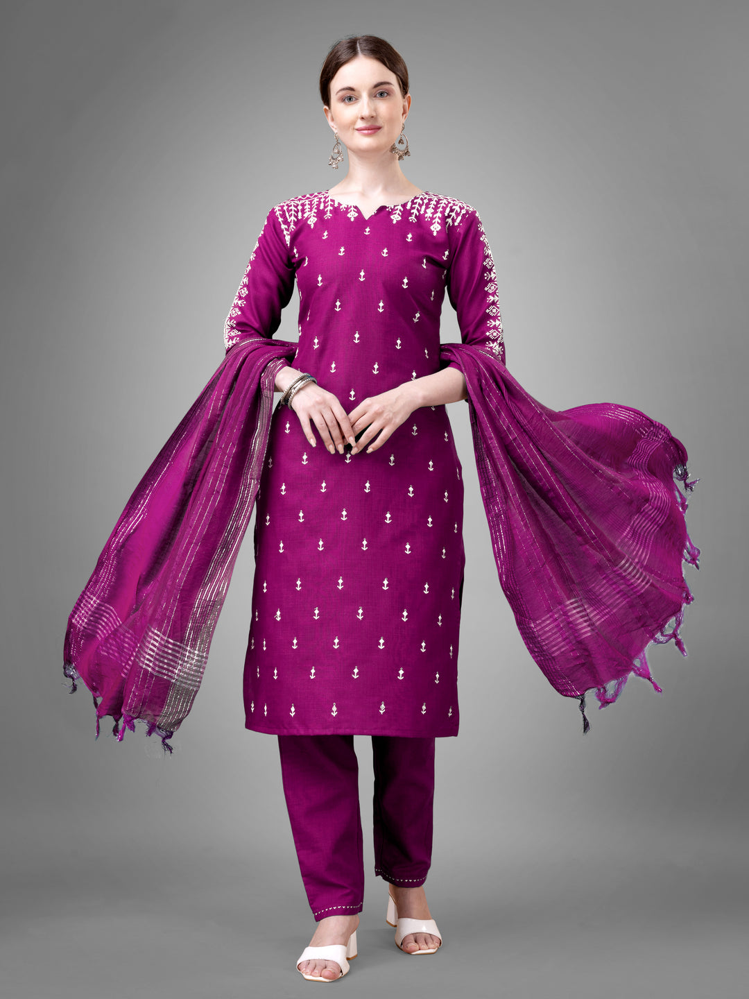 Classic Kurti Set for Women | Printed & Embroidered Elegance