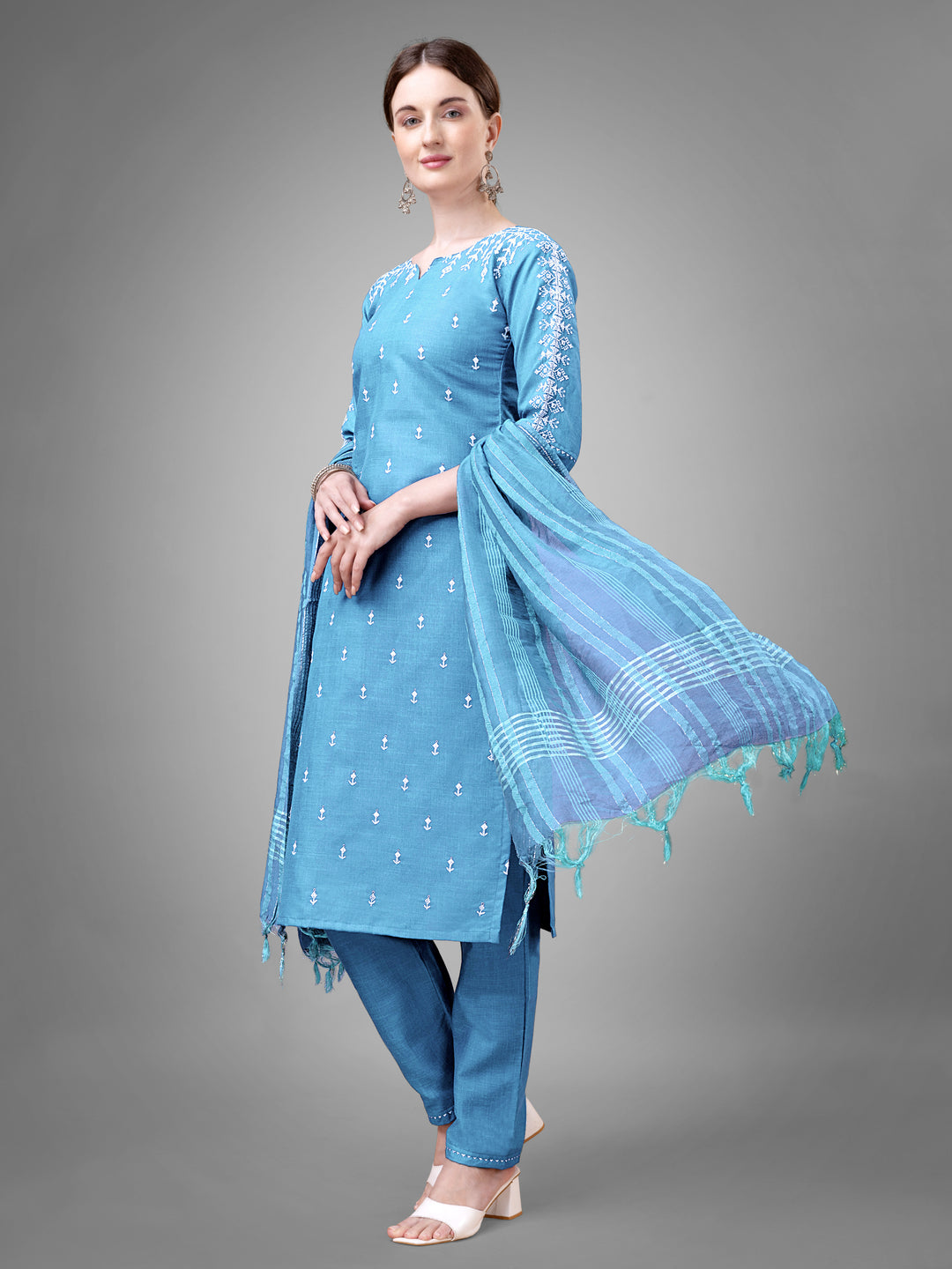 Classic Kurti Set for Women | Printed & Embroidered Elegance