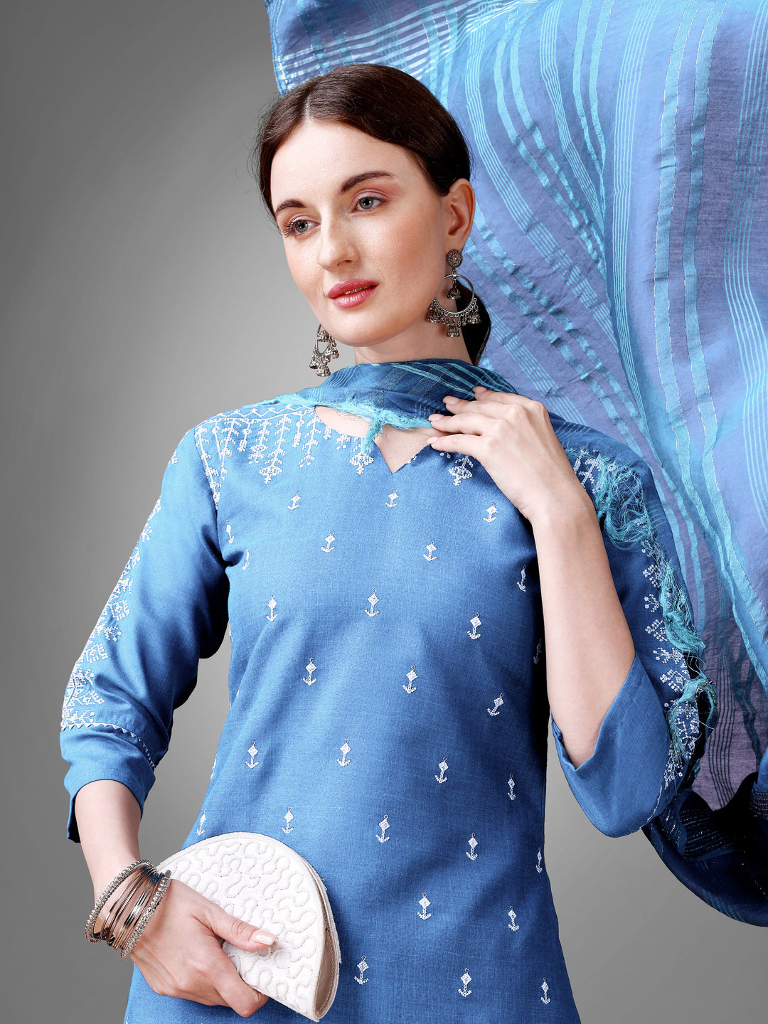 Classic Kurti Set for Women | Printed & Embroidered Elegance