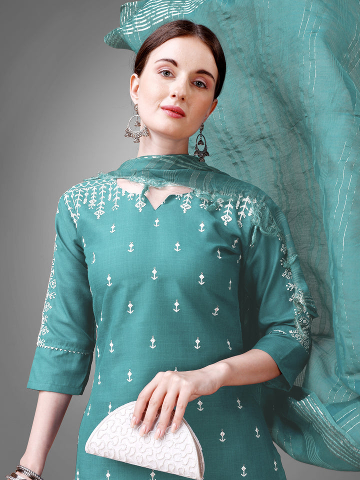 Classic Kurti Set for Women | Printed & Embroidered Elegance