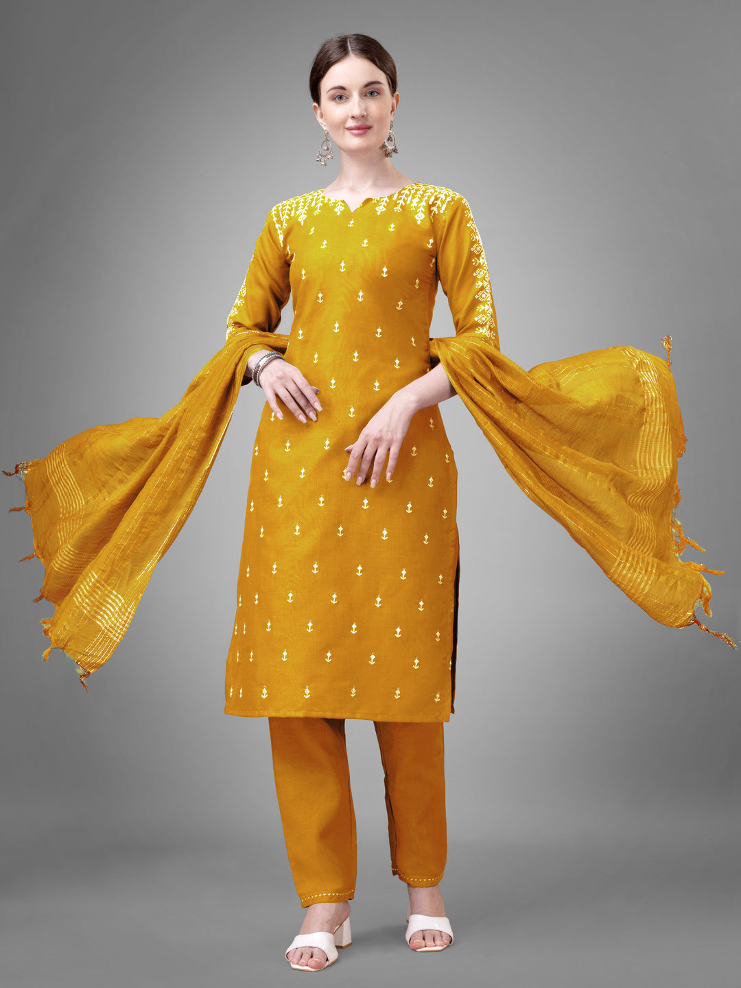 Classic Kurti Set for Women | Printed & Embroidered Elegance