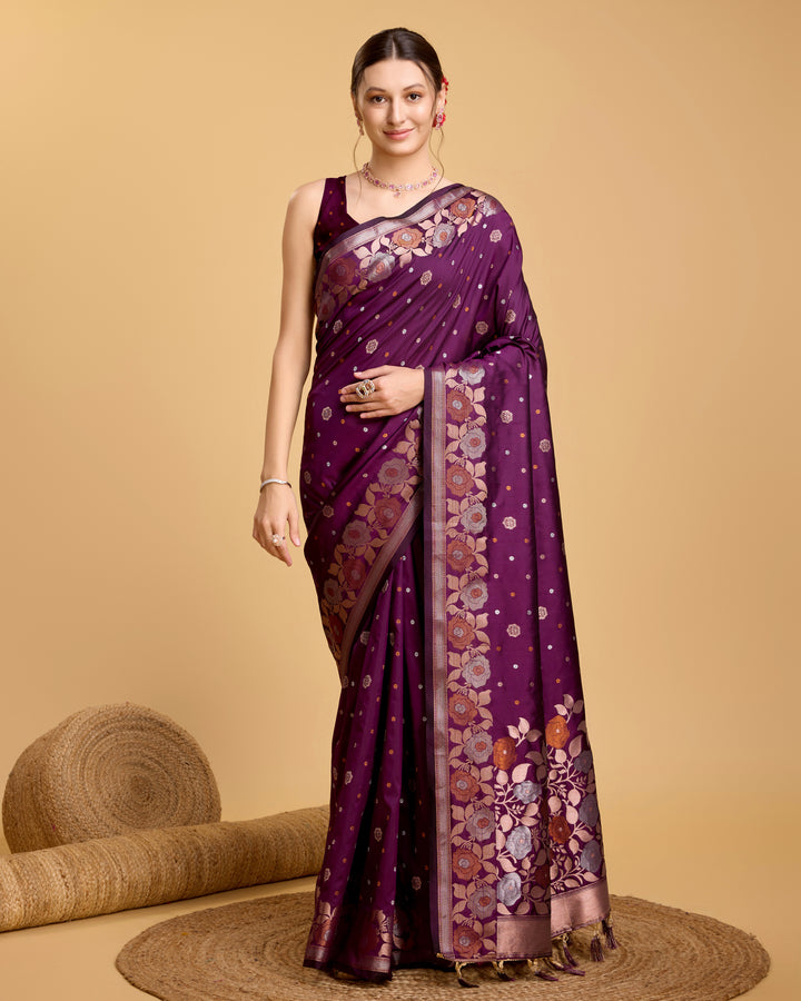 Designer Silk Saree with Jacquard-Jari Weaving | Special Event & Festive Wear