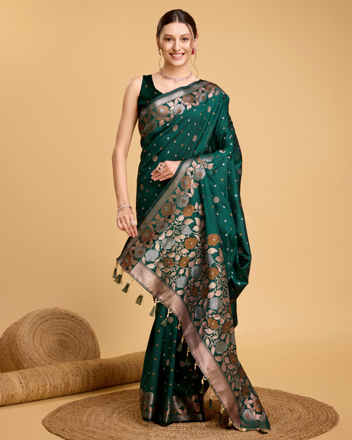 Designer Silk Saree with Jacquard-Jari Weaving | Special Event & Festive Wear