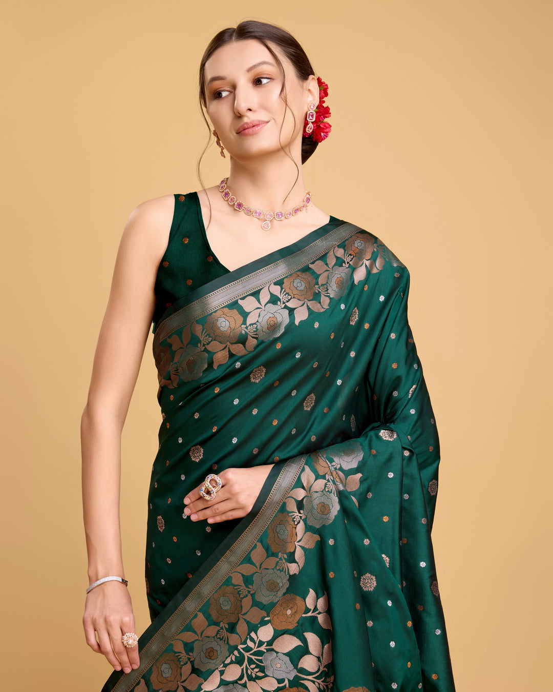 Designer Silk Saree with Jacquard-Jari Weaving | Special Event & Festive Wear