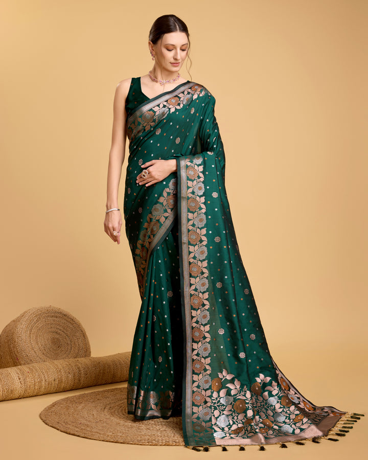 Designer Silk Saree with Jacquard-Jari Weaving | Special Event & Festive Wear