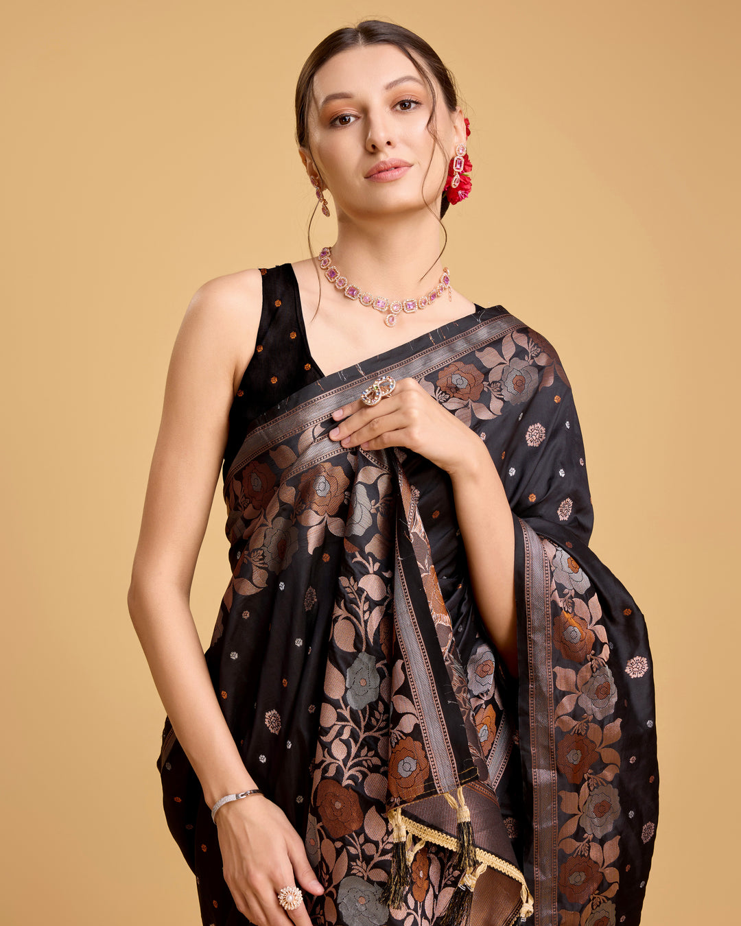 Designer Silk Saree with Jacquard-Jari Weaving | Special Event & Festive Wear