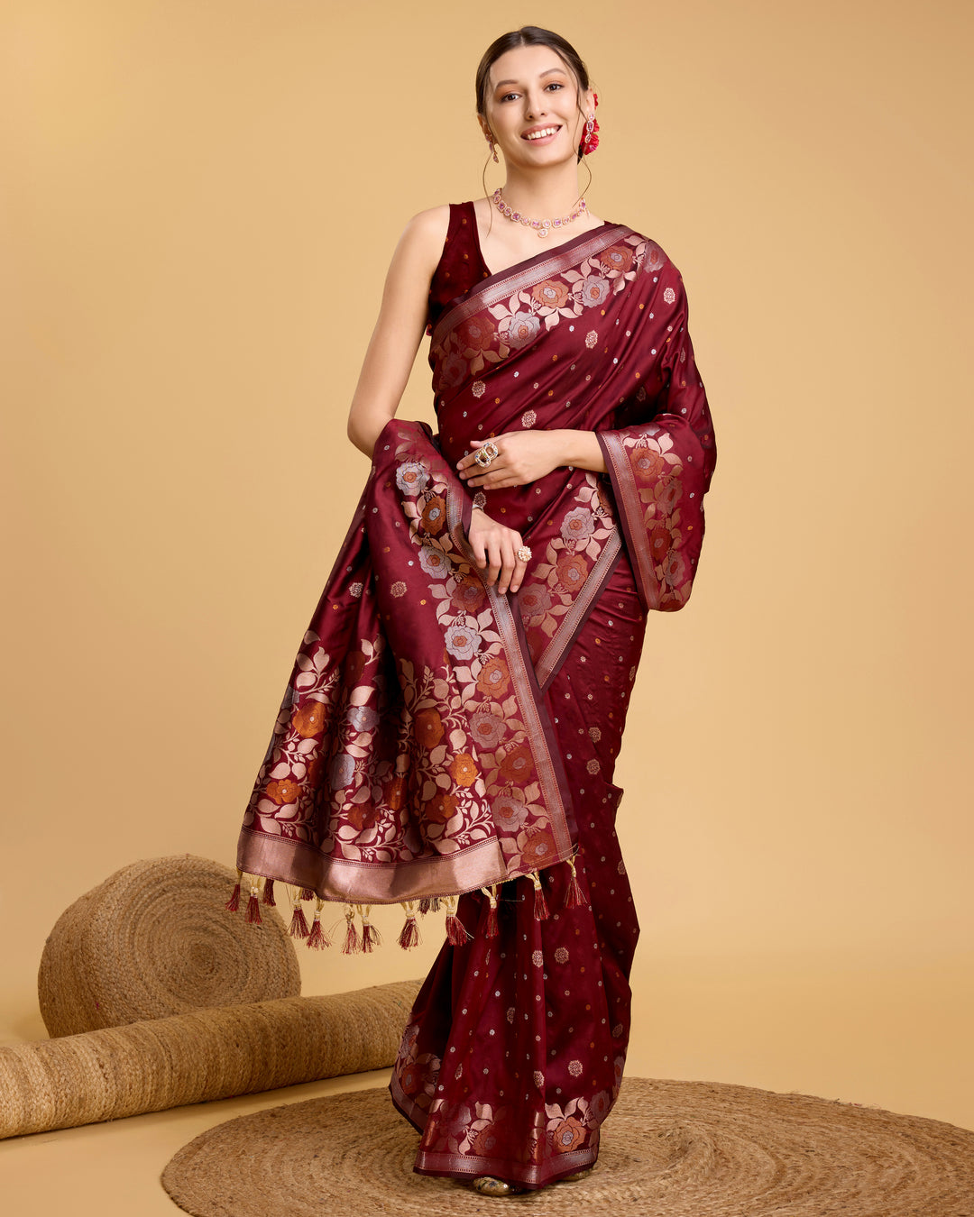 Designer Silk Saree with Jacquard-Jari Weaving | Special Event & Festive Wear