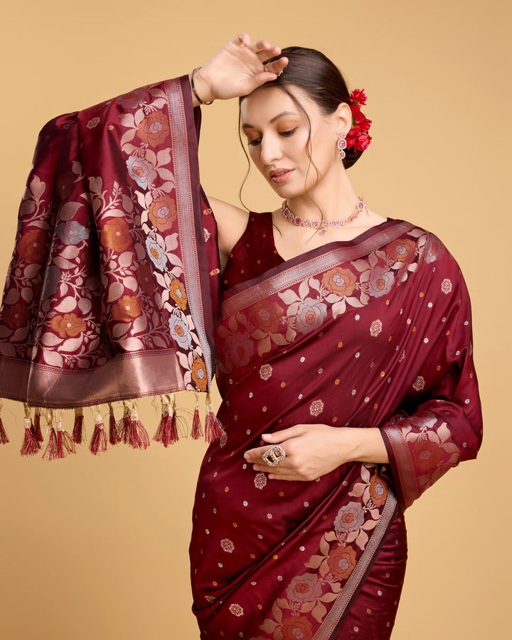 Designer Silk Saree with Jacquard-Jari Weaving | Special Event & Festive Wear