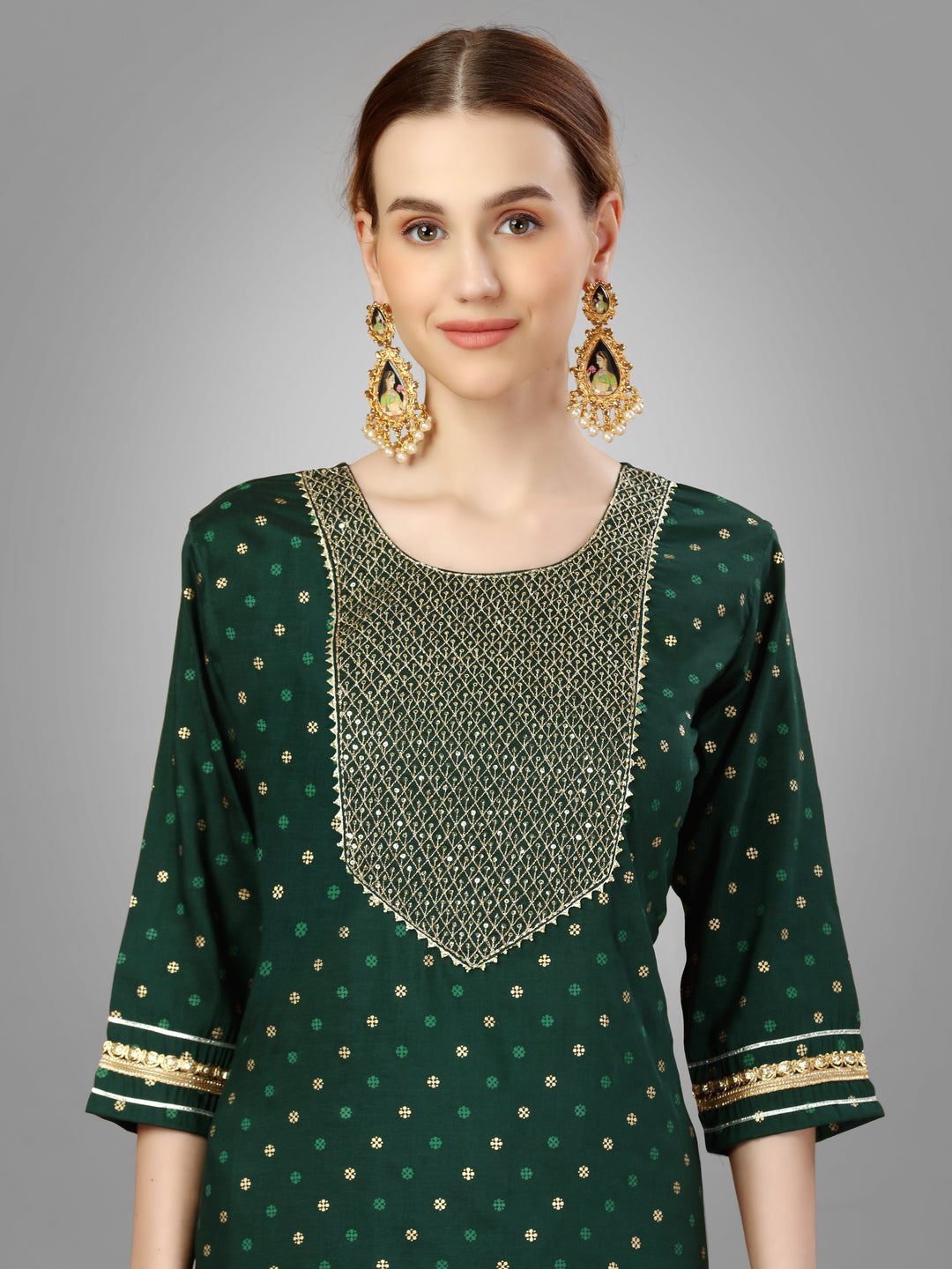 Modern Silk Blend Kurti Set | Exquisite Embroidery & Style