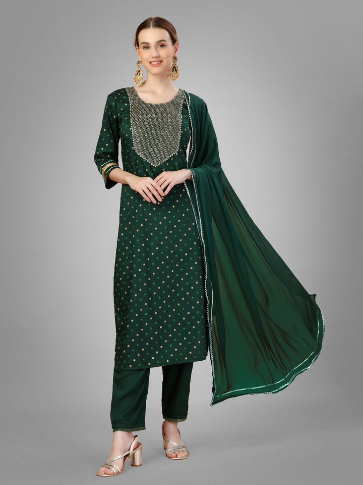 Modern Silk Blend Kurti Set | Exquisite Embroidery & Style