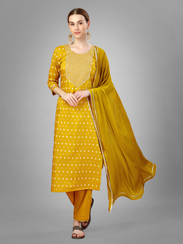 Modern Silk Blend Kurti Set | Exquisite Embroidery & Style