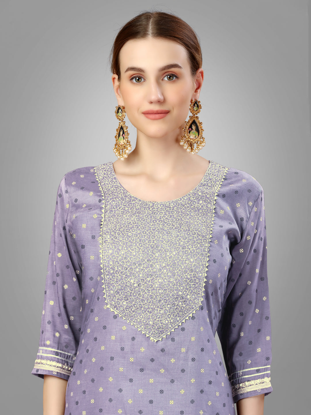 Modern Silk Blend Kurti Set | Exquisite Embroidery & Style