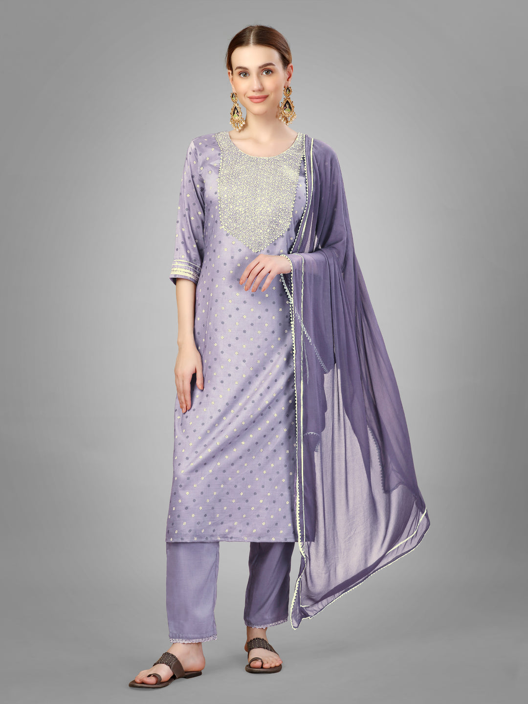 Modern Silk Blend Kurti Set | Exquisite Embroidery & Style