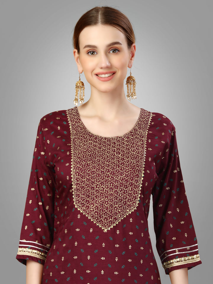 Modern Silk Blend Kurti Set | Exquisite Embroidery & Style