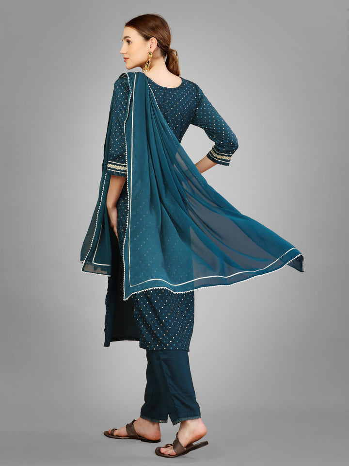 Modern Silk Blend Kurti Set | Exquisite Embroidery & Style