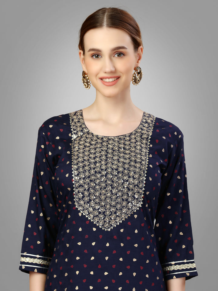 Modern Silk Blend Kurti Set | Exquisite Embroidery & Style