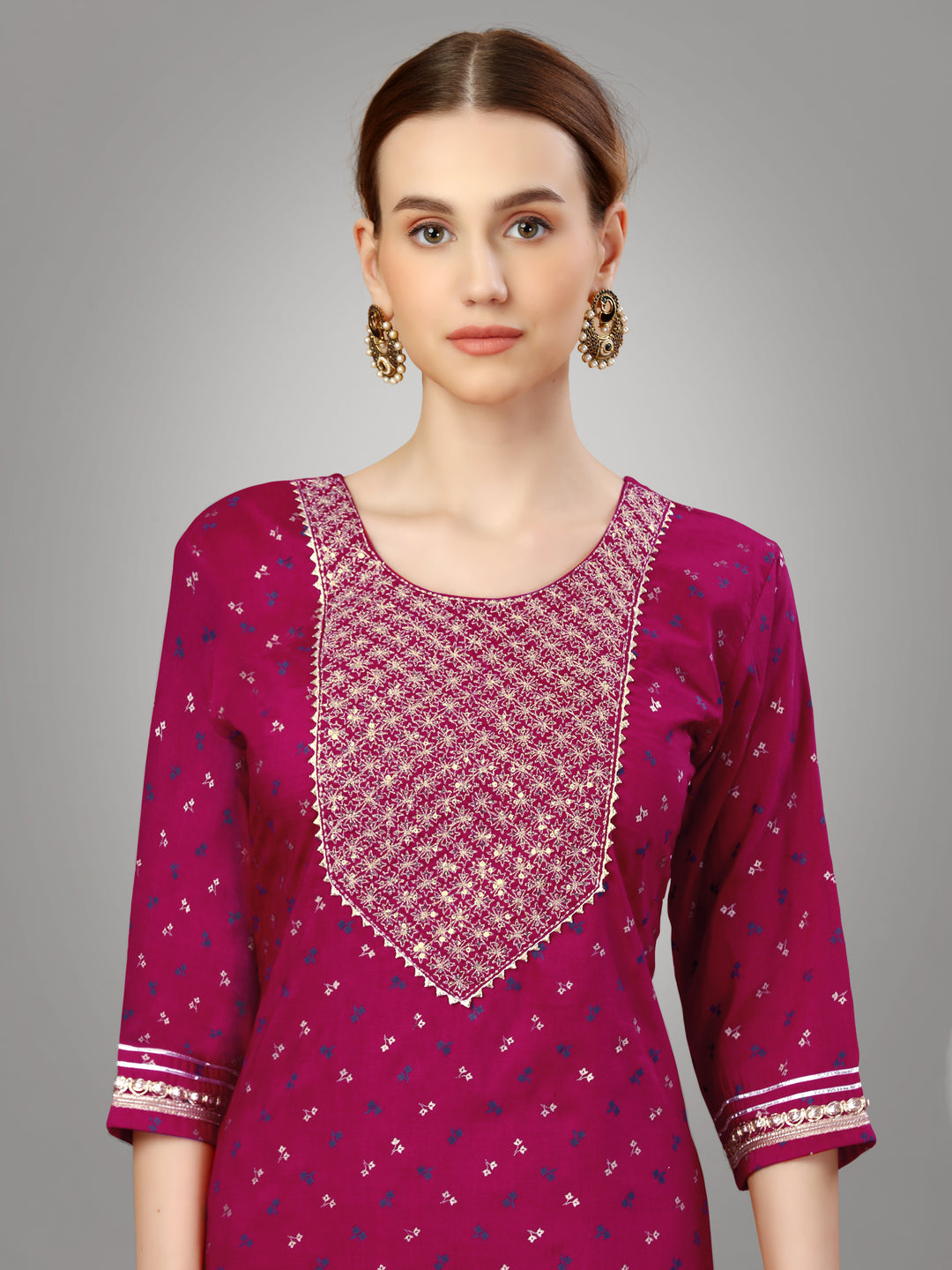 Modern Silk Blend Kurti Set | Exquisite Embroidery & Style