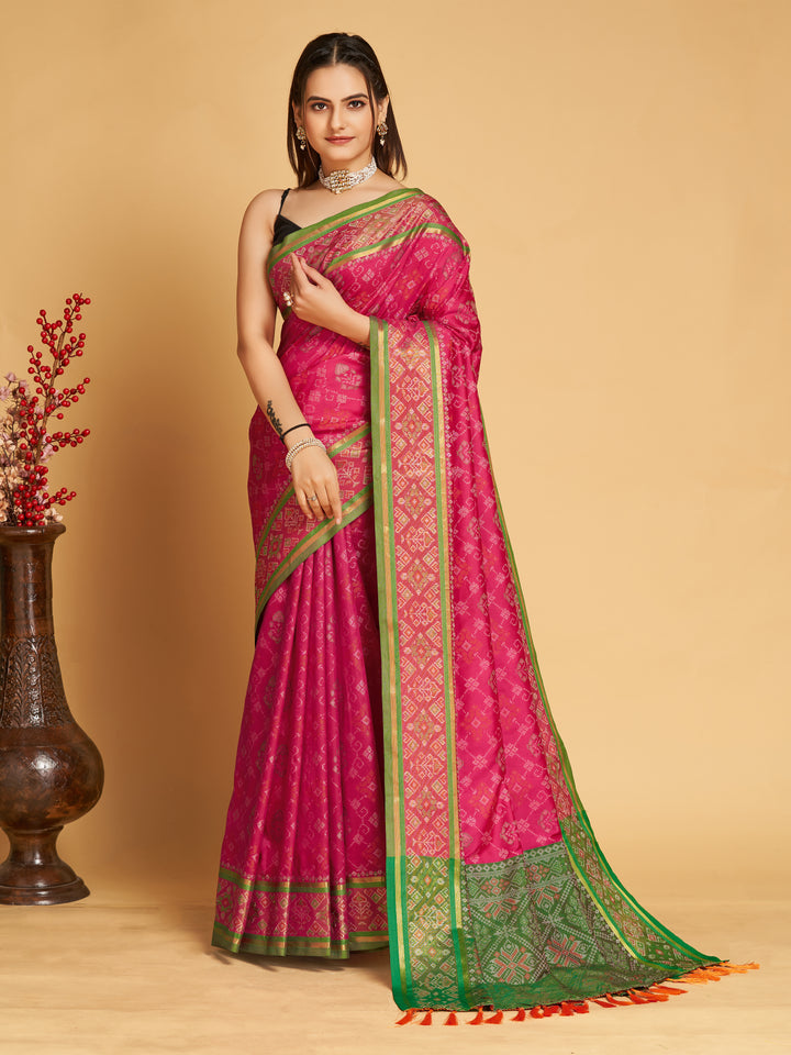 Patola Silk Jacquard Saree | Designer Weaving for Special Events & Weddings