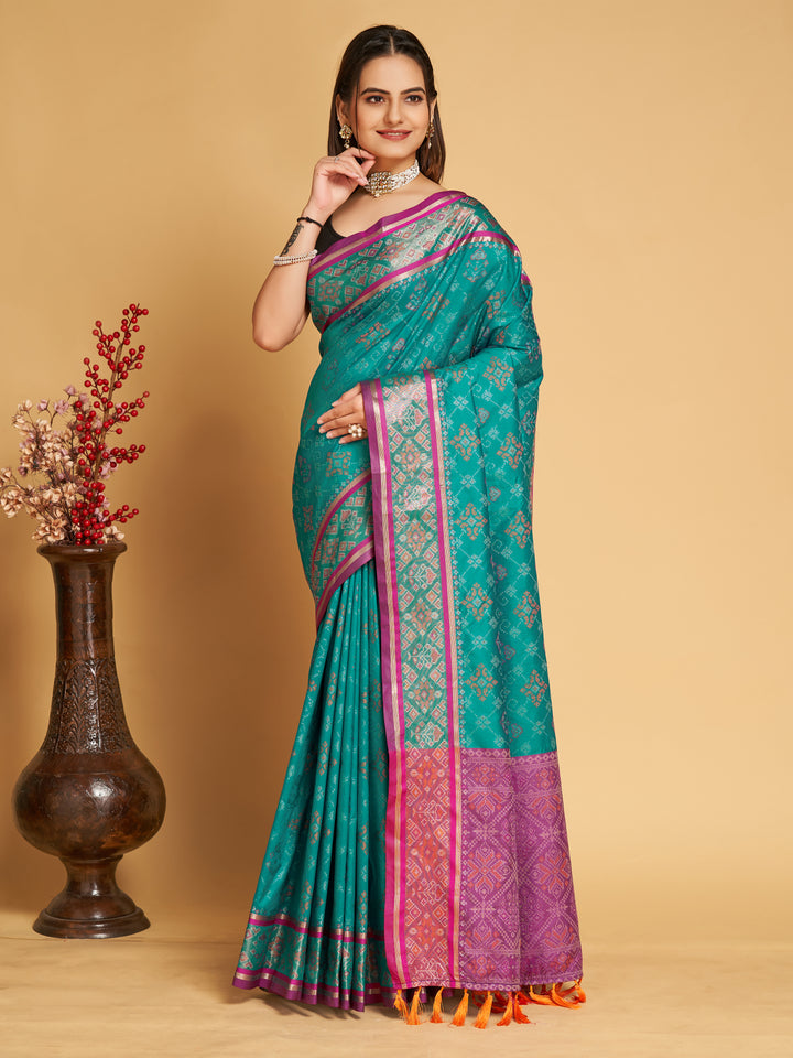 Patola Silk Jacquard Saree | Designer Weaving for Special Events & Weddings