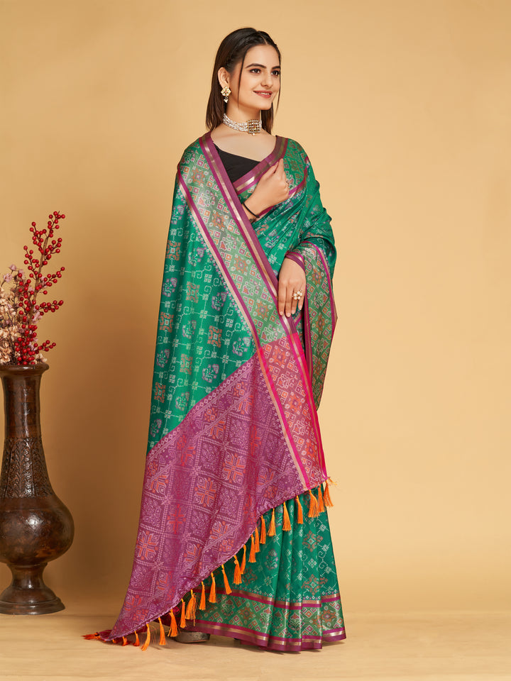 Patola Silk Jacquard Saree | Designer Weaving for Special Events & Weddings