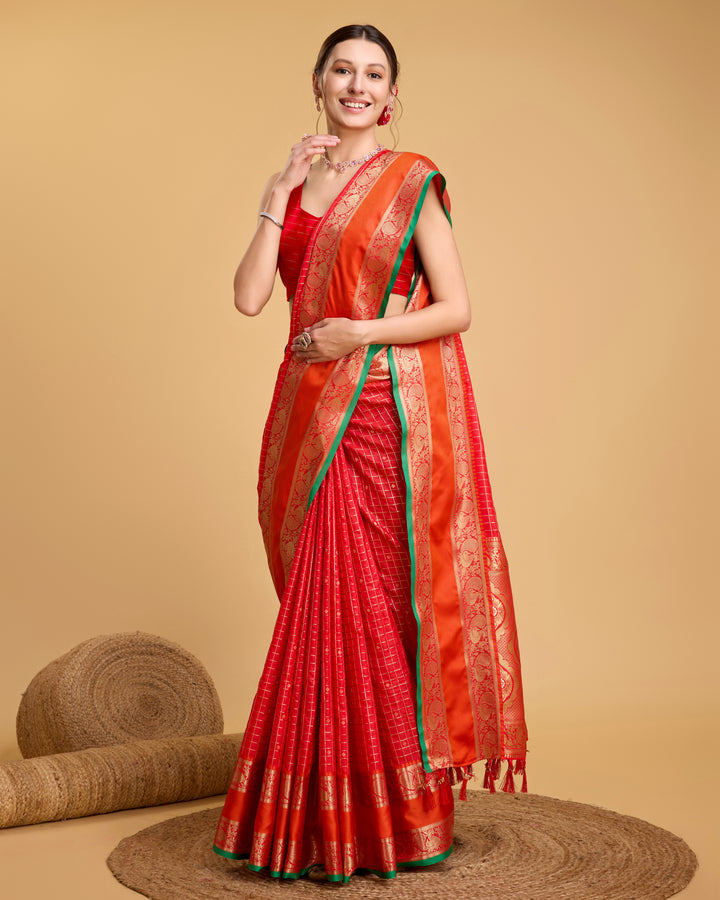 Designer Silk Saree with Jacquard Weaving | Perfect for Weddings & Festive Events