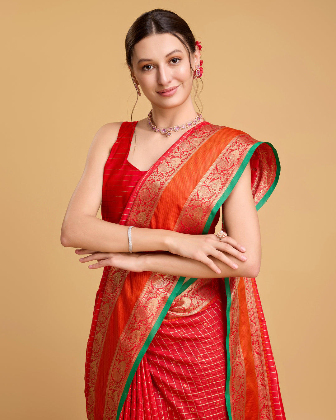 Designer Silk Saree with Jacquard Weaving | Perfect for Weddings & Festive Events