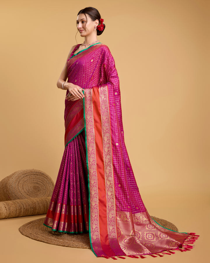 Designer Silk Saree with Jacquard Weaving | Perfect for Weddings & Festive Events