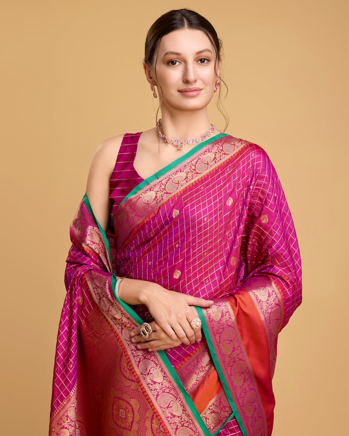 Designer Silk Saree with Jacquard Weaving | Perfect for Weddings & Festive Events