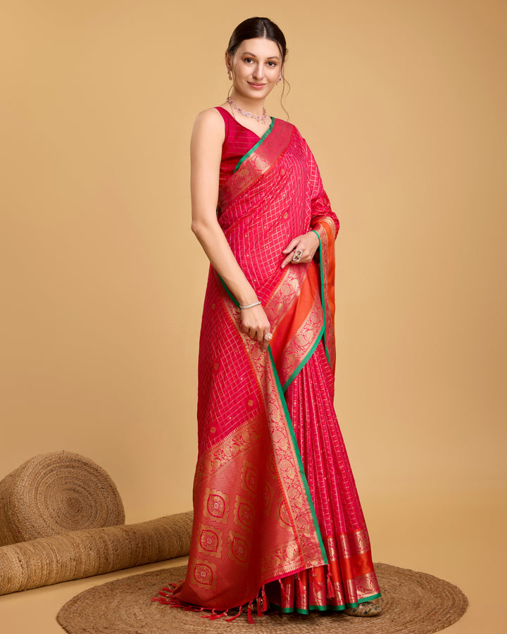 Designer Silk Saree with Jacquard Weaving | Perfect for Weddings & Festive Events