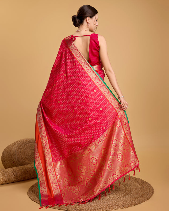 Designer Silk Saree with Jacquard Weaving | Perfect for Weddings & Festive Events