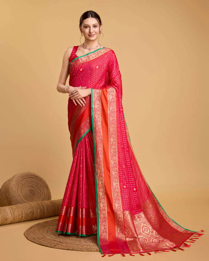 Designer Silk Saree with Jacquard Weaving | Perfect for Weddings & Festive Events