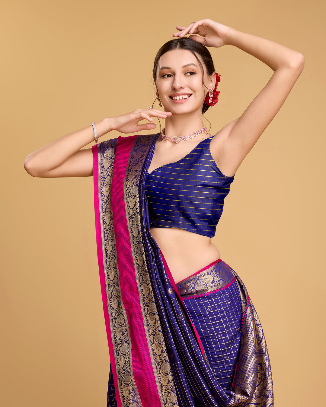 Designer Silk Saree with Jacquard Weaving | Perfect for Weddings & Festive Events