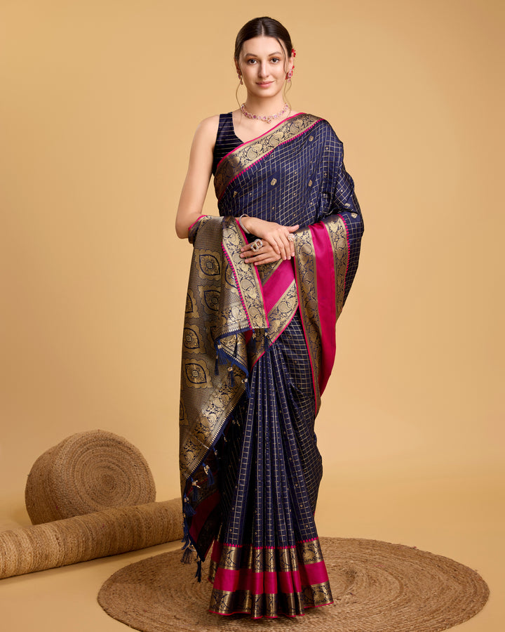 Designer Silk Saree with Jacquard Weaving | Perfect for Weddings & Festive Events