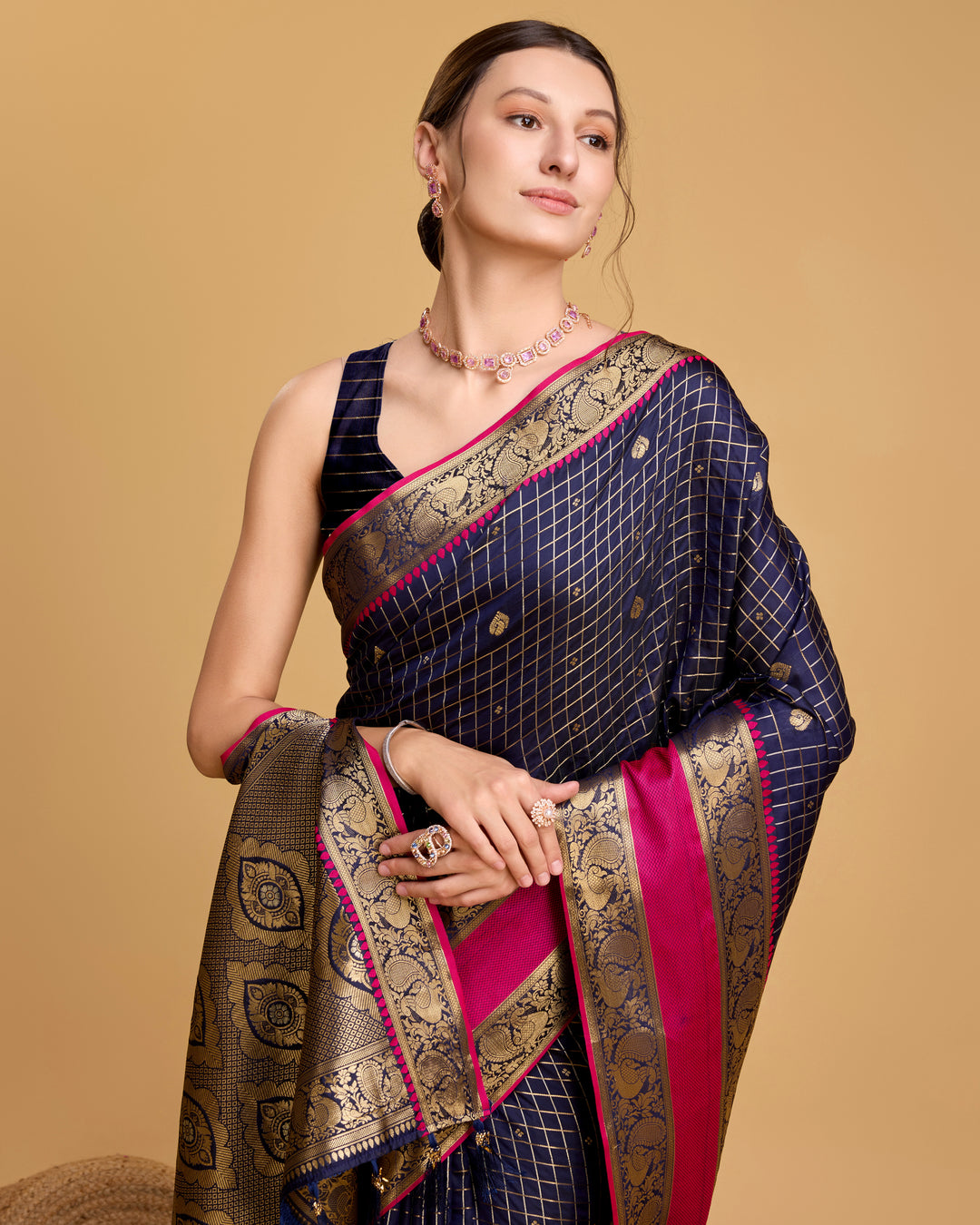 Designer Silk Saree with Jacquard Weaving | Perfect for Weddings & Festive Events