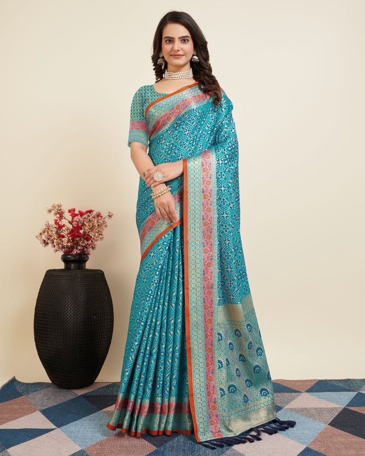 Elegant Patola Silk Saree | Designer Jacquard Weave for Special Events