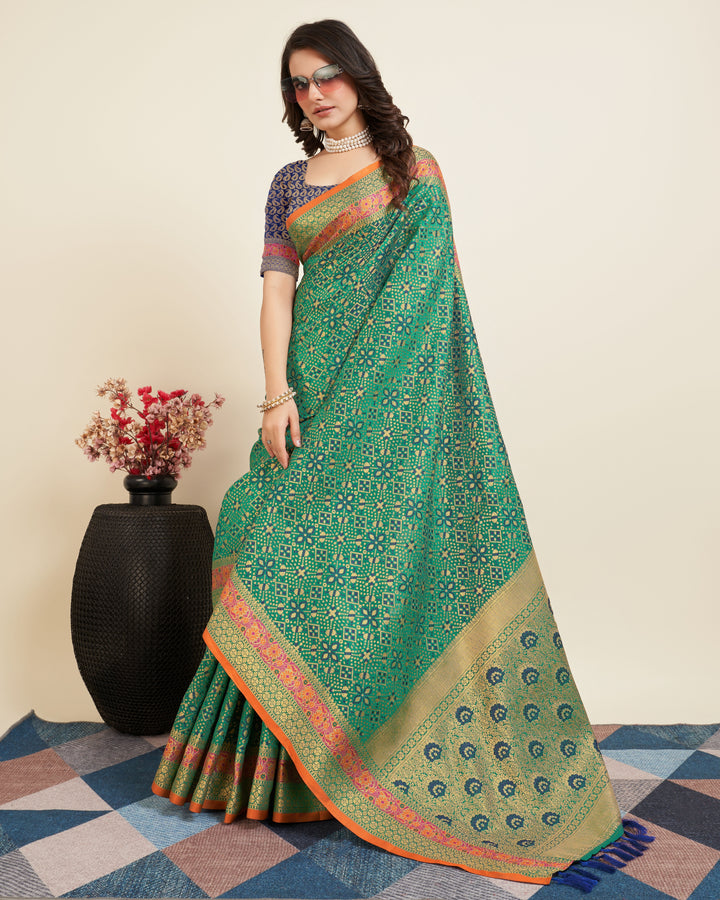 Elegant Patola Silk Saree | Designer Jacquard Weave for Special Events