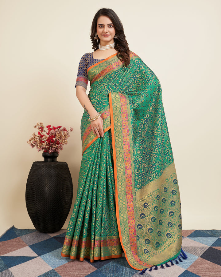 Elegant Patola Silk Saree | Designer Jacquard Weave for Special Events