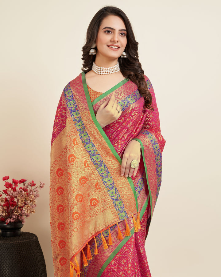 Elegant Patola Silk Saree | Designer Jacquard Weave for Special Events