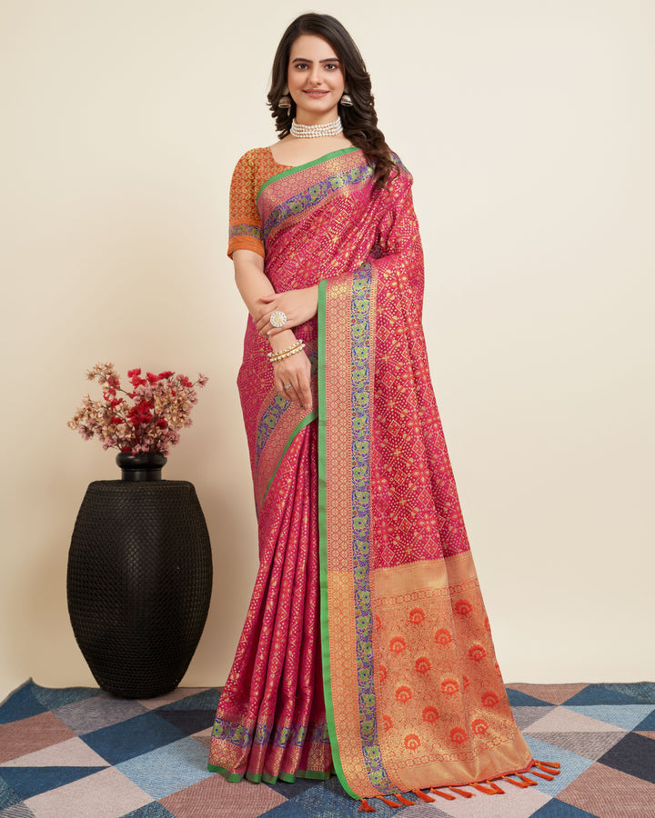 Elegant Patola Silk Saree | Designer Jacquard Weave for Special Events