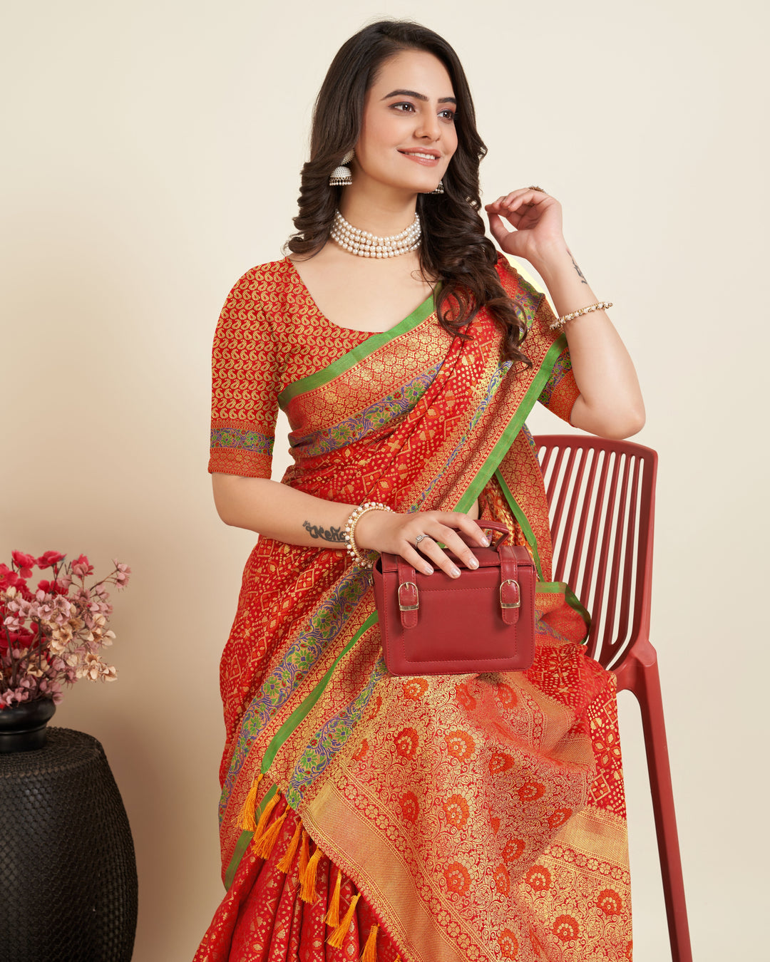 Elegant Patola Silk Saree | Designer Jacquard Weave for Special Events