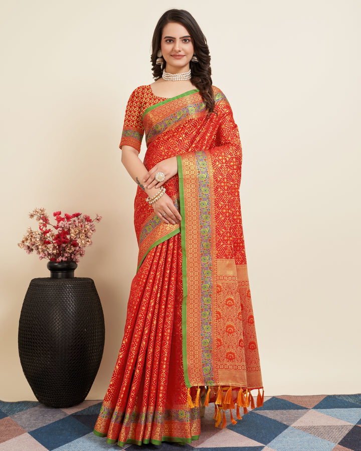 Elegant Patola Silk Saree | Designer Jacquard Weave for Special Events