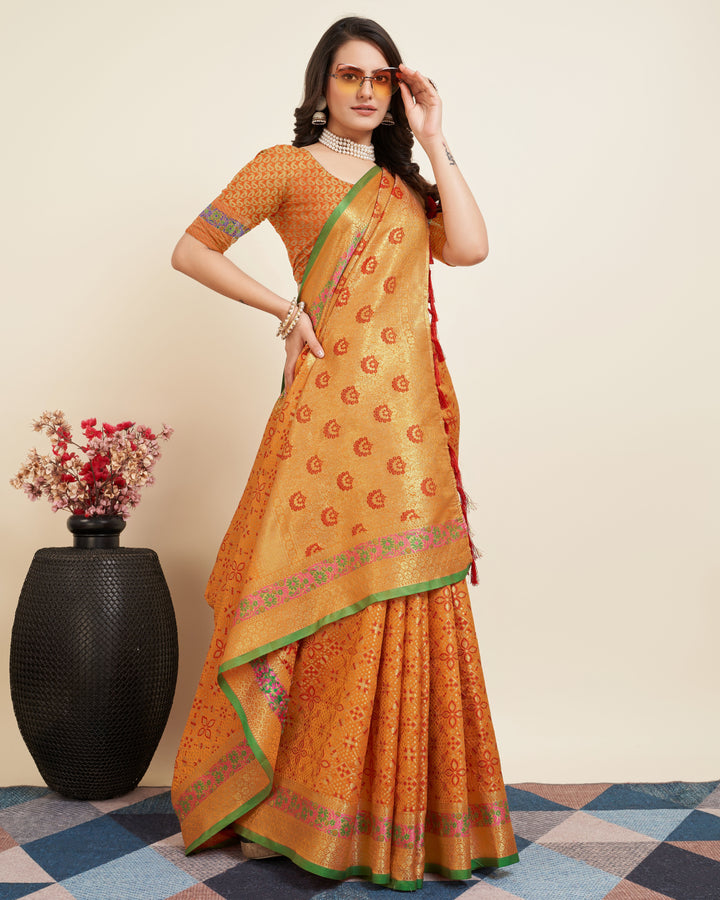 Elegant Patola Silk Saree | Designer Jacquard Weave for Special Events