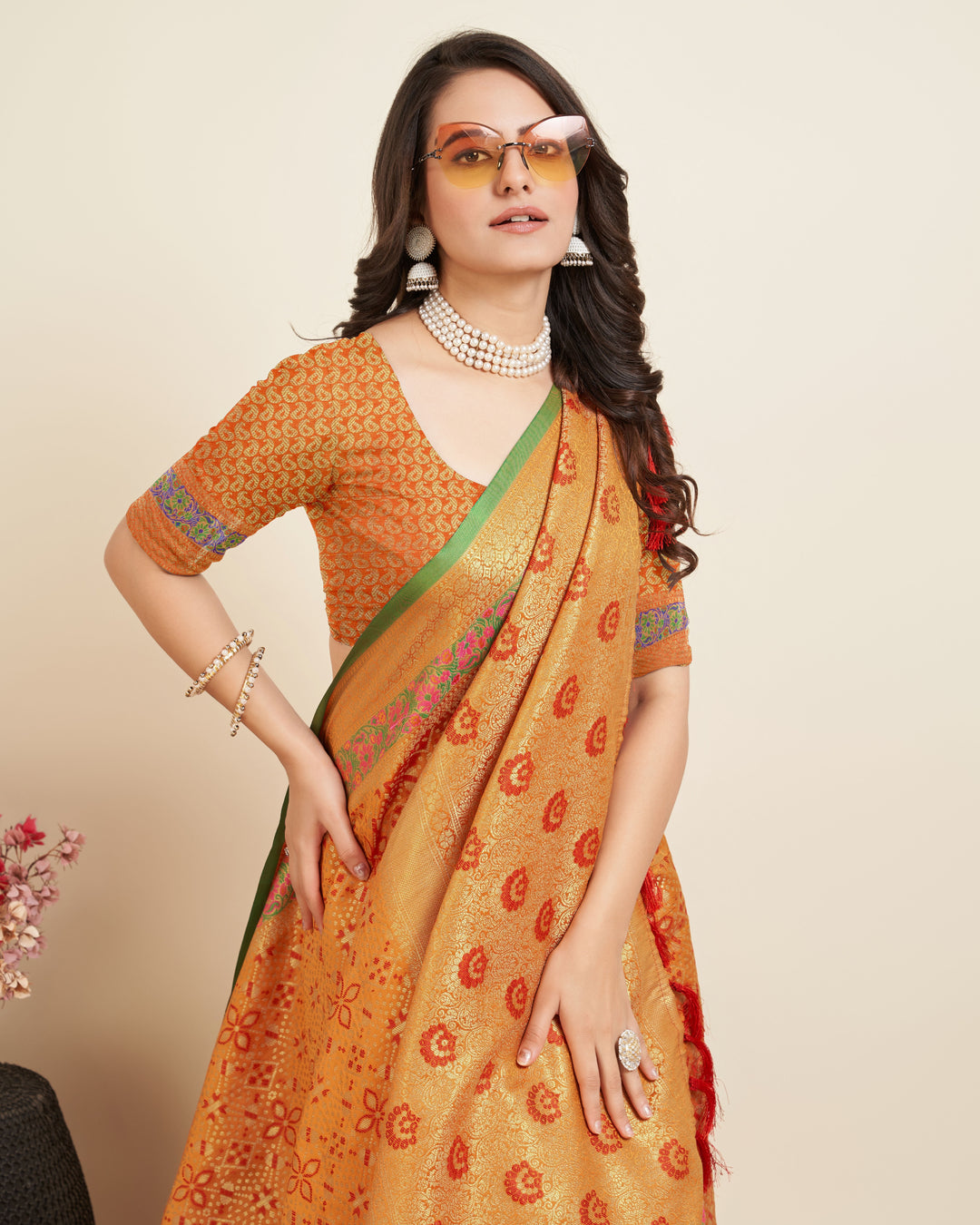 Elegant Patola Silk Saree | Designer Jacquard Weave for Special Events