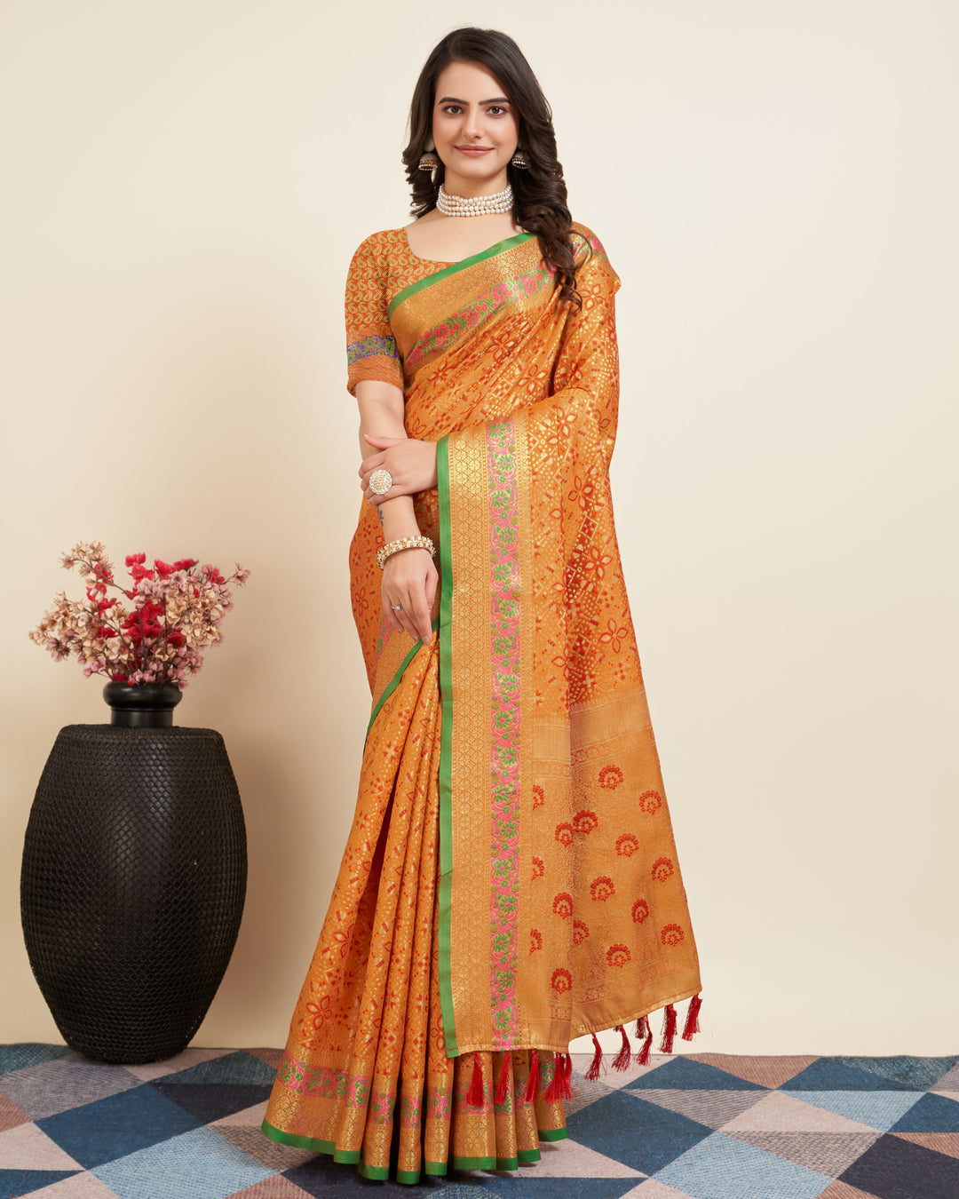 Elegant Patola Silk Saree | Designer Jacquard Weave for Special Events