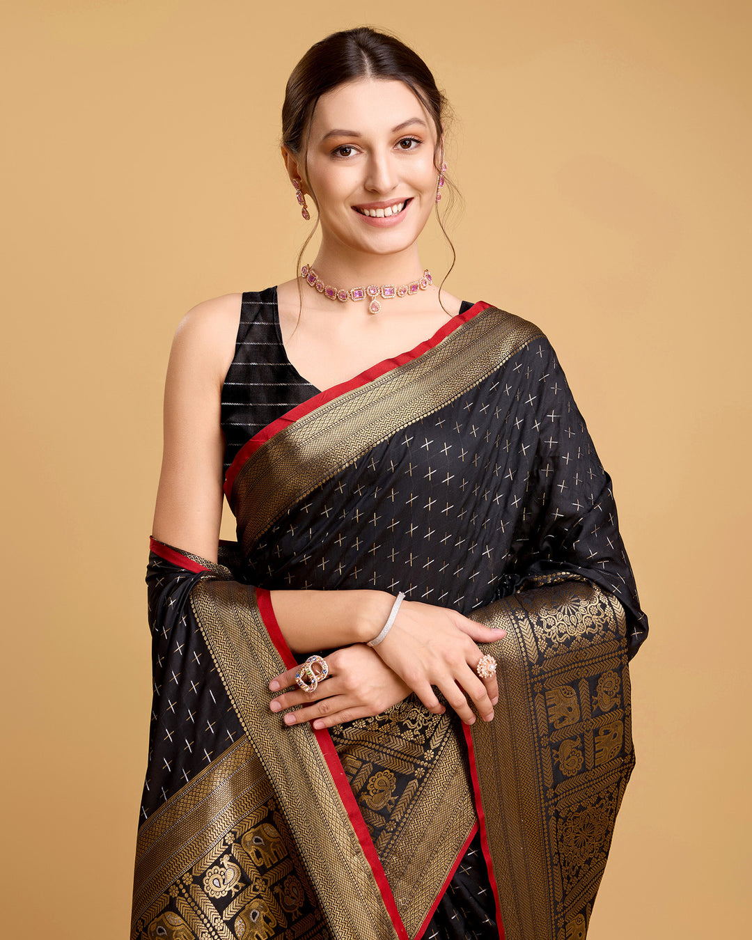 Designer Soft-Silk Saree | Weaving Jacquard Double Jari for Festive Occasions