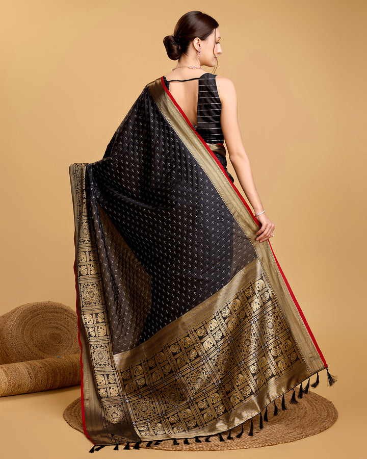 Designer Soft-Silk Saree | Weaving Jacquard Double Jari for Festive Occasions