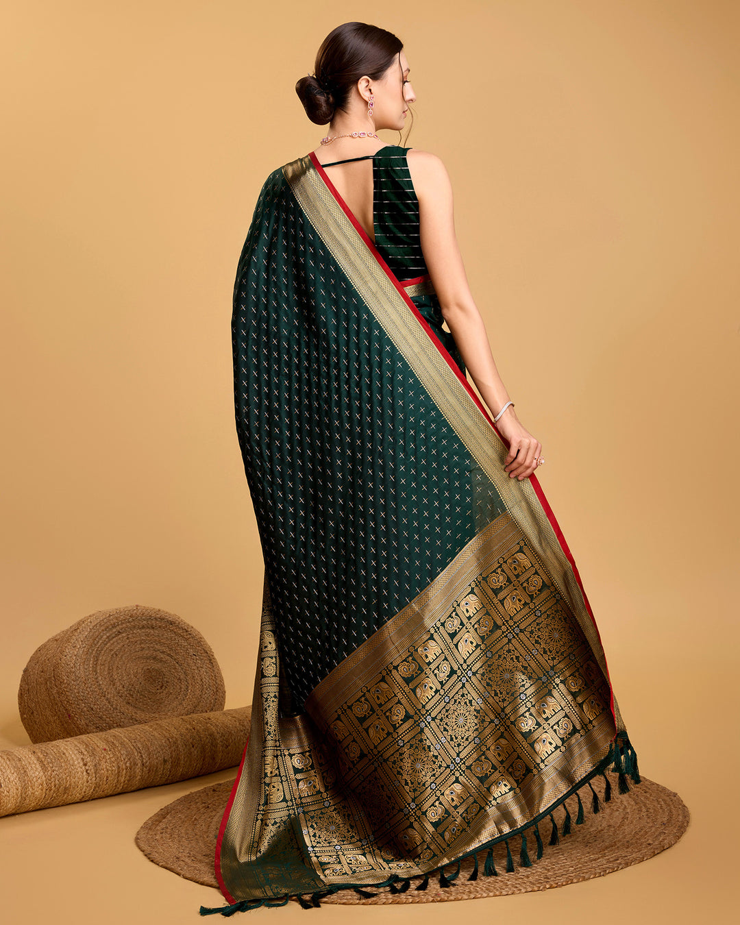 Designer Soft-Silk Saree | Weaving Jacquard Double Jari for Festive Occasions