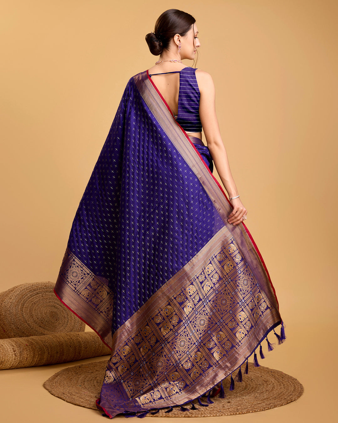 Designer Soft-Silk Saree | Weaving Jacquard Double Jari for Festive Occasions