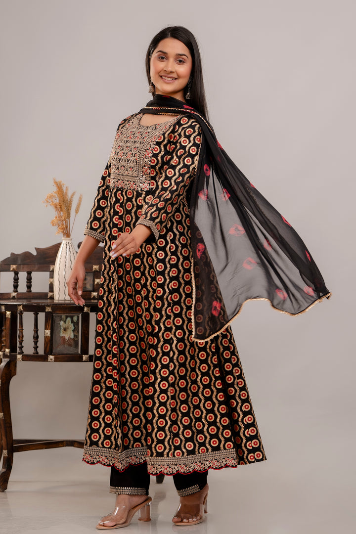 Designer Printed Rayon Cotton Suit | Stylish Embroidery Work with Dupatta