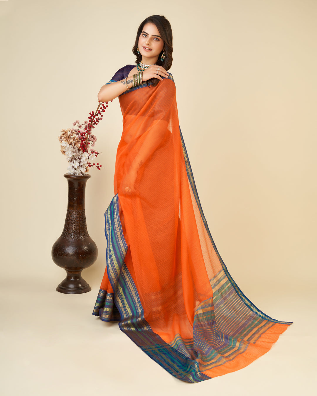 Designer Kota-Doriya Saree for Special Events | Traditional Weaving Work